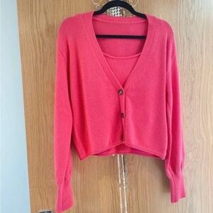 Cashmere reformation cardigan and matching tank